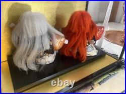 Vintage Japanese Kabuki Kimekomi Kimono Noh Theater Doll Pair
