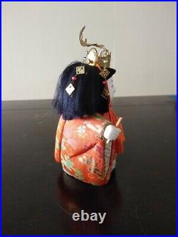 Vintage Japanese Kimekomi Doll with Wooden Box