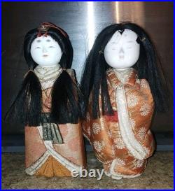 Vintage Japanese Kimekomi Dolls Kimono Child