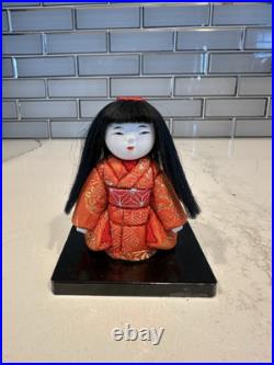 Vintage Japanese Kimekomi Girl Doll In Kimono Geisha Maiko Folk Craft 3.75