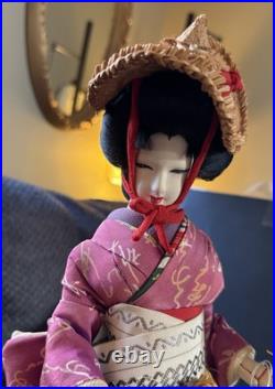 Vintage Japanese Kimono Geisha Musician Doll Maiko Traditional Folk Craft Vintage Japanese Kimono Geisha Musician Doll Maiko Traditional Folk Craft