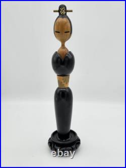 Vintage Japanese Kokeshi Doll by Shozan Shido Carved Wood Figurine Rare