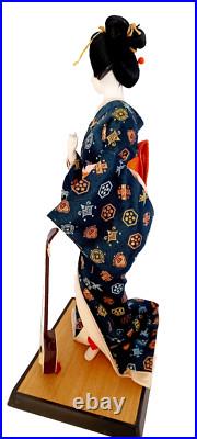 Vintage Japanese Large Geisha Doll withShamisen in Glass Case, 17.5 in Vintage Japanese Large Geisha Doll withShamisen in Glass Case, 17.5 in