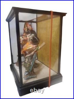 Vintage Japanese Musha Ningyo Samurai Warrior Doll Glass Case Boys Day