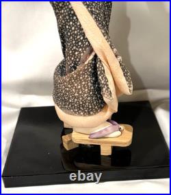 Vintage Japanese Ningyo Doll Pair 15-16 Kabuki Couple Gofun Faces Kimono Japan