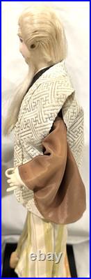 Vintage Japanese Ningyo Doll Pair 15-16 Kabuki Couple Gofun Faces Kimono Japan