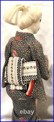 Vintage Japanese Ningyo Doll Pair 15-16 Kabuki Couple Gofun Faces Kimono Japan