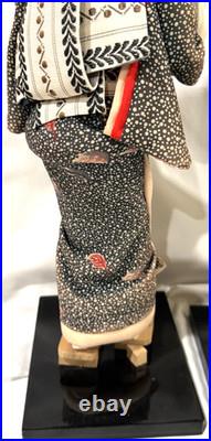 Vintage Japanese Ningyo Doll Pair 15-16 Kabuki Couple Gofun Faces Kimono Japan