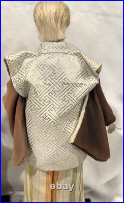 Vintage Japanese Ningyo Doll Pair 15-16 Kabuki Couple Gofun Faces Kimono Japan