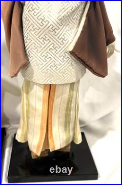 Vintage Japanese Ningyo Doll Pair 15-16 Kabuki Couple Gofun Faces Kimono Japan Vintage Japanese Ningyo Doll Pair 15-16 Kabuki Couple Gofun Faces Kimono Japan