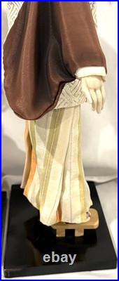 Vintage Japanese Ningyo Doll Pair 15-16 Kabuki Couple Gofun Faces Kimono Japan