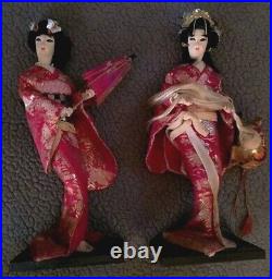 Vintage Japanese Nishi Doll NANAMAIGASA Geisha Figurine Lot Of 2 (Read)