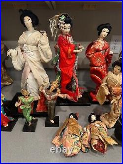 Vintage Japanese Nishi & Geisha Doll Japan over 20 various heights rare