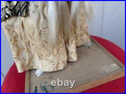 Vintage Japanese Nishi Kagamijishi White Hair Kabuki Dancer Doll On Base