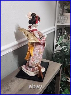 Vintage Japanese Oyama Doll Kimono Geisha Maiko Traditional Folk Craft Japan Fan