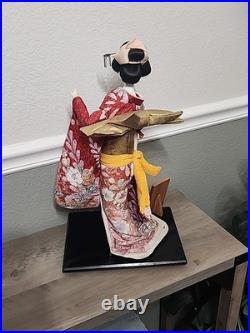 Vintage Japanese Oyama Doll Kimono Geisha Maiko Traditional Folk Craft Japan Fan