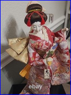 Vintage Japanese Oyama Doll Kimono Geisha Maiko Traditional Folk Craft Japan Fan