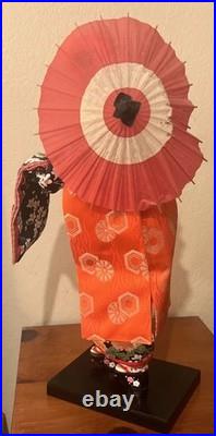 Vintage Japanese Oyama Ningyo Geisha Doll Traditional Silk Kimono 17 Folk Craft