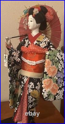 Vintage Japanese Oyama Ningyo Geisha Doll Traditional Silk Kimono 17 Folk Craft