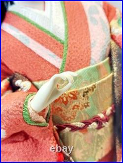 Vintage Japanese Oyama Ningyo Geisha Doll Traditional Silk Kimono 17 Folk Craft