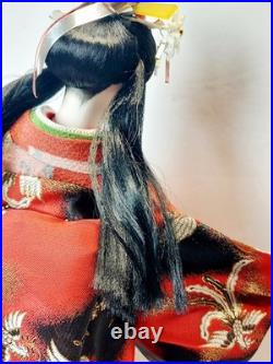 Vintage Japanese Oyama Ningyo Geisha Doll Traditional Silk Kimono 17 Folk Craft
