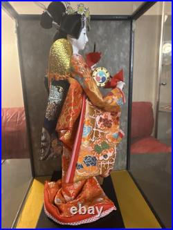 Vintage Japanese Oyama Percussion 15 T Geisha Doll In 17 T Enclosed Glass Case