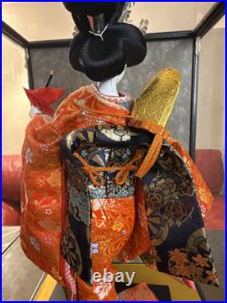 Vintage Japanese Oyama Percussion 15 T Geisha Doll In 17 T Enclosed Glass Case