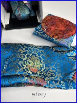 Vintage Japanese Porcelain Face Geisha doll with Koto. 11 Sitting Blue + extras