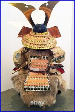 Vintage Japanese Samurai Doll/ Gogatsu Ningyo Kobuto, Boys Day/Complete/14.5 hi