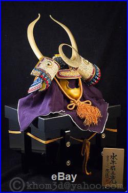 Vintage Japanese Samurai Helmet -Uesugi Kenshin Kabuto- with mask #Rare #