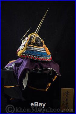 Vintage Japanese Samurai Helmet -Uesugi Kenshin Kabuto- with mask #Rare #