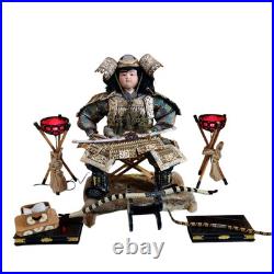 Vintage Japanese Samurai Warrior Doll In Handmade Armor & Accessories Japan
