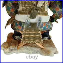 Vintage Japanese Samurai Warrior Doll In Handmade Armor & Accessories Japan
