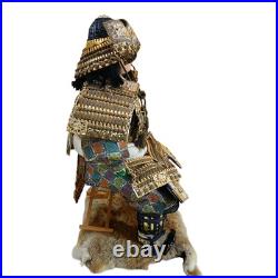 Vintage Japanese Samurai Warrior Doll In Handmade Armor & Accessories Japan
