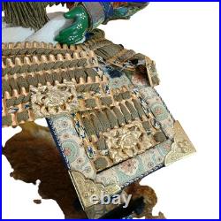 Vintage Japanese Samurai Warrior Doll In Handmade Armor & Accessories Japan