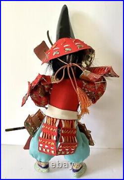 Vintage Japanese Samurai Warrior Handmade Figurine Doll 10.5 Tall with Sword