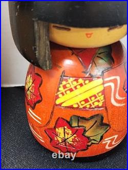 Vintage Japanese Sosaku Kokeshi Doll Lot Set of 3 Signed Wooden Folk Art Craft