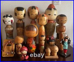 Vintage Japanese Sosaku Kokeshi Folk Art Wood Dolls Mixed Lot 16+ Pieces? C233
