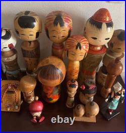 Vintage Japanese Sosaku Kokeshi Folk Art Wood Dolls Mixed Lot 16+ Pieces? C233