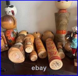 Vintage Japanese Sosaku Kokeshi Folk Art Wood Dolls Mixed Lot 16+ Pieces? C233