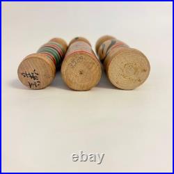 Vintage Japanese Togatta Kokeshi Dolls Set of 3 Sato Ushizo 15cm Wood