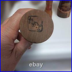 Vintage Japanese Traditional Wooden Kokeshi Dolls Miyagi Prefecture 5Type Set