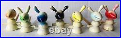 Vintage Japanese Wooden Hand Puppets Rabbits Multiple Color Japan