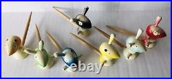 Vintage Japanese Wooden Hand Puppets Rabbits Multiple Color Japan