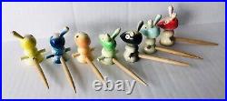 Vintage Japanese Wooden Hand Puppets Rabbits Multiple Color Japan