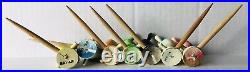 Vintage Japanese Wooden Hand Puppets Rabbits Multiple Color Japan