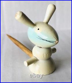 Vintage Japanese Wooden Hand Puppets Rabbits Multiple Color Japan