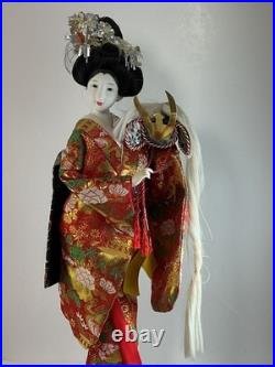Vintage Japanese Yaegaki Doll Kimono Geisha Maiko Kabuto H17.7- 1980s