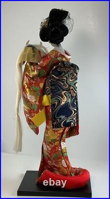 Vintage Japanese Yaegaki Doll Kimono Geisha Maiko Kabuto H17.7- 1980s