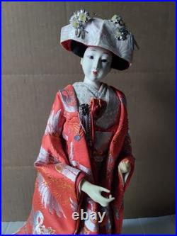 Vintage Japanese Yaegaki Doll Kimono Geisha Maiko Kabuto H22in